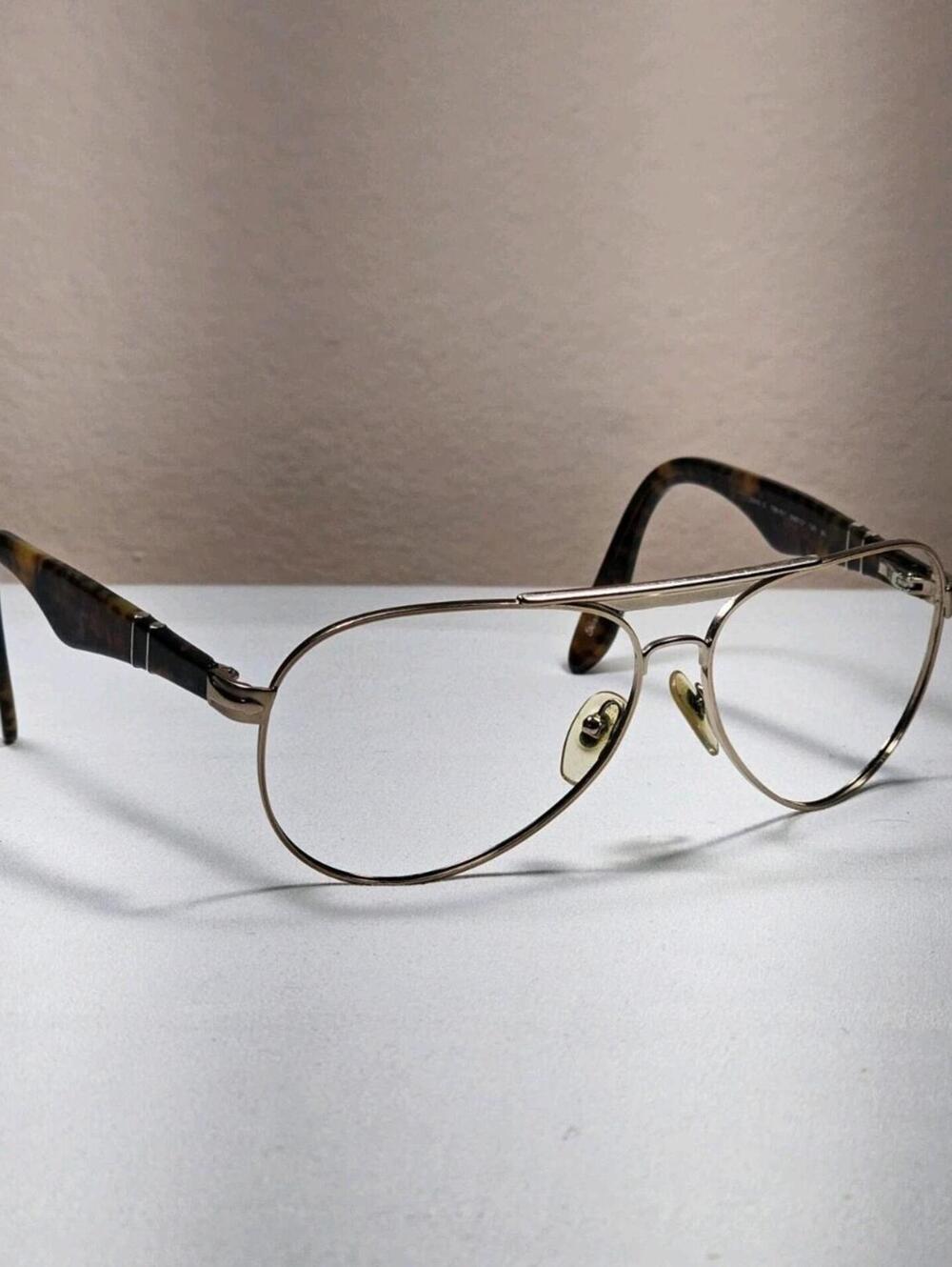 PERSOL 2365 Classic Vintage Metal Aviator Tourtise Shell Brown 59-13-135